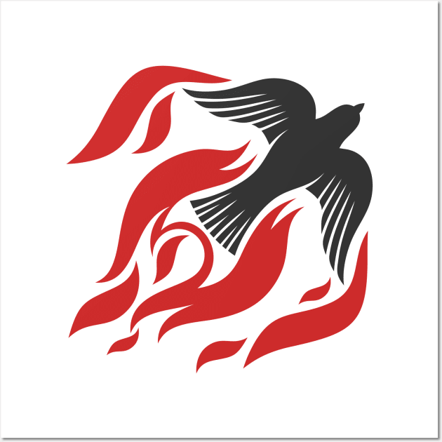 The dove and the flame of fire are symbols of God's Holy Spirit, peace and humility Wall Art by Reformer